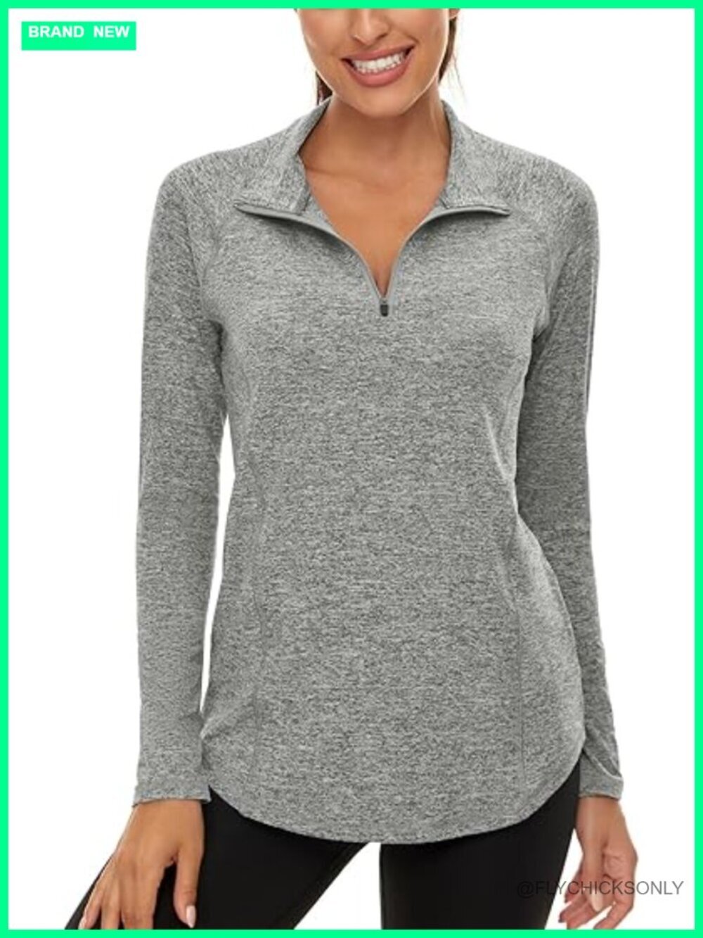UPF 50+ Long Sleeve 1/4 Zip Pullover Athletic Hiking Running Top